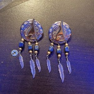 Indigenous wolf earrings